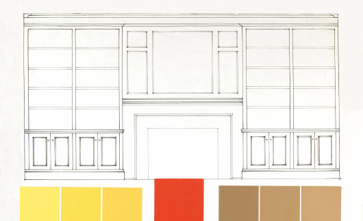 wall unit and colour samples