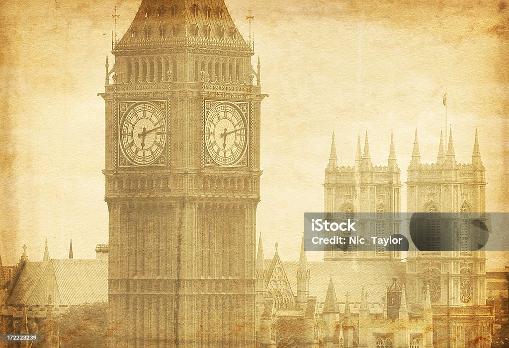 Vintage Big Ben zdjęcie - Zbiór zdjęć royalty-free (Londyn - Anglia)