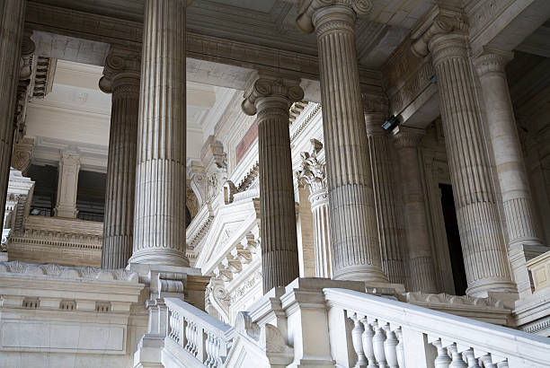 Entrance hall of Brussels Courthouse stock photo