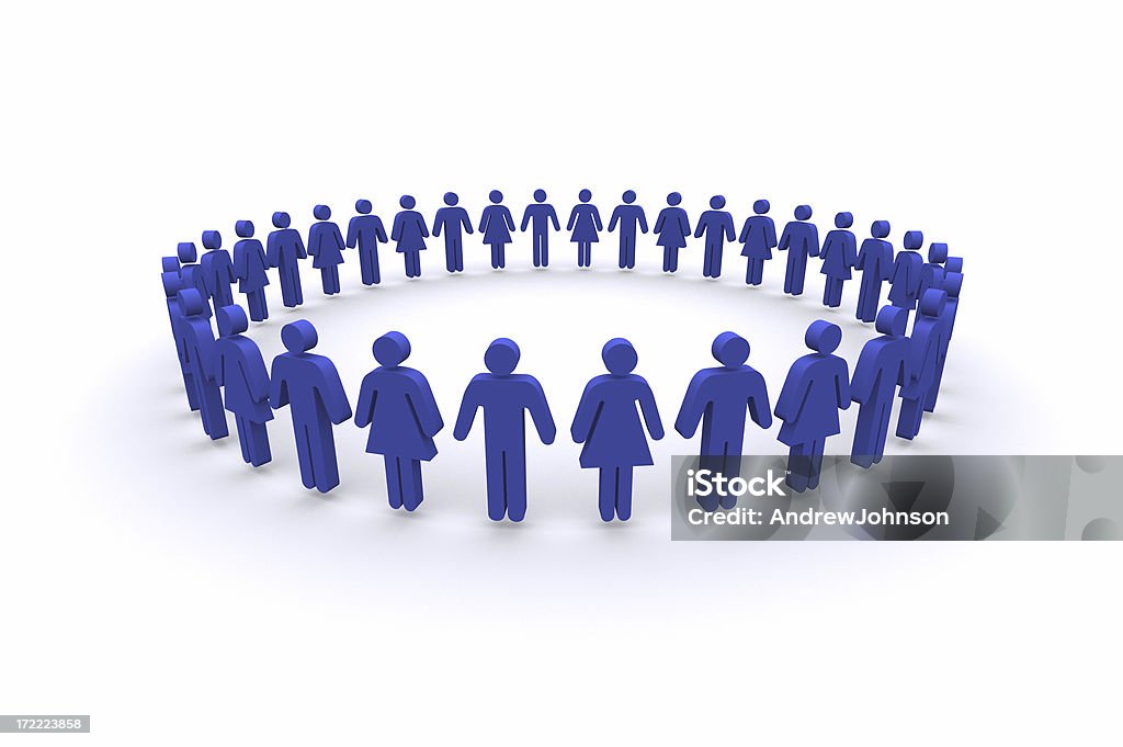 Circle of People Social Network People Concept. Adult Stock Photo