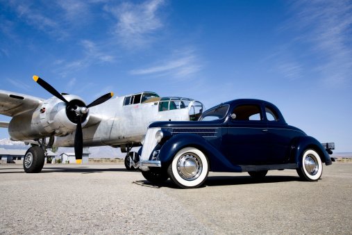 B-25 Bomber and a 1936 Ford Coupe.Click on an image to go to my Old Cars and Hotrods Lightbox.
