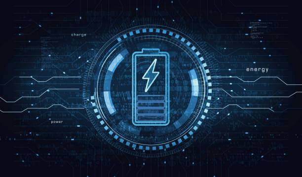 istock Battery charging energy symbol digital concept 3d illustration 1722242948
