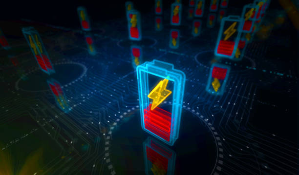 istock Battery charging energy symbol digital concept 3d illustration 1722244108
