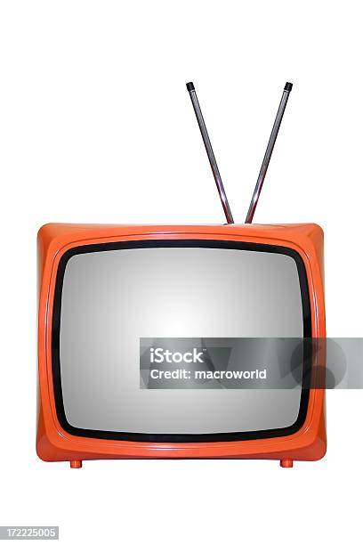 Velha Televisão - Fotografias de stock e mais imagens de Estilo retro - Estilo retro, Fundo Branco, Televisor