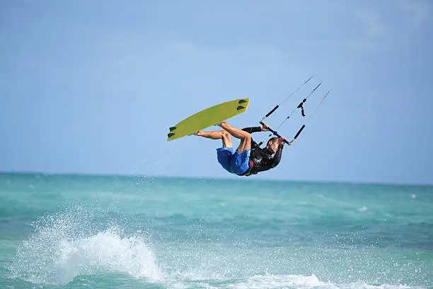 kite boarder flying through the air