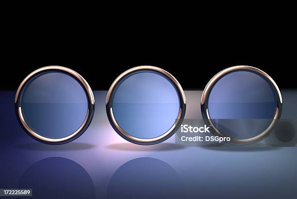 Abstract Button Three Stock Photo - Download Image Now - Blue, Chrome, Circle