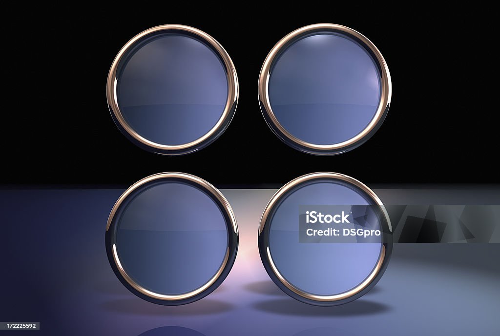 Abstract button four Four empty circles for your design. Blue Stock Photo