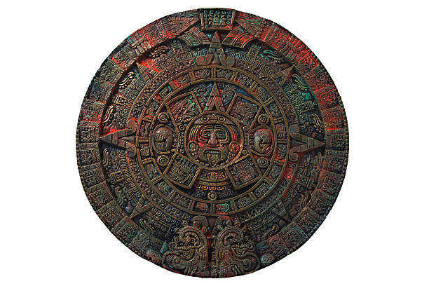 calendario aztec - mexico the americas ancient past fotografías e imágenes de stock