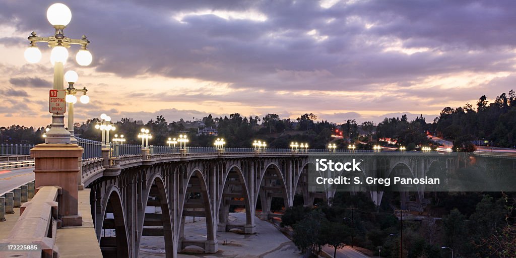 Pont au coucher du soleil - Photo de Pasadena - Californie libre de droits