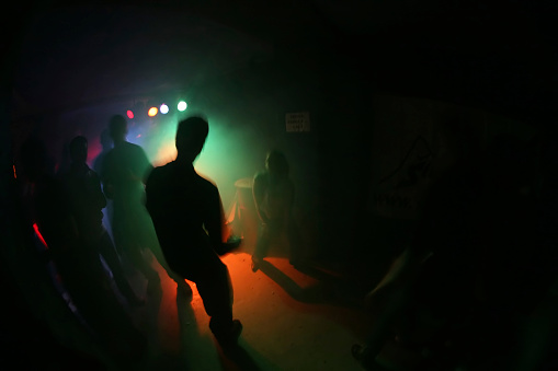 People at a nightclub (with motion blur)