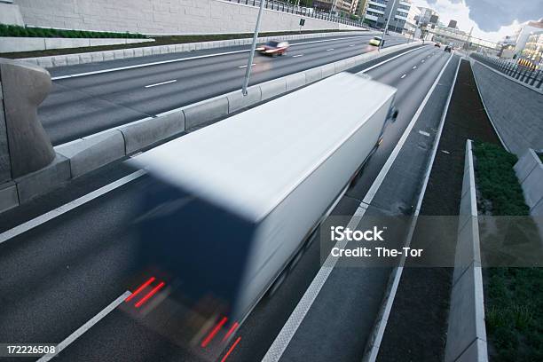 On The Road Stock Photo - Download Image Now - Motion, Semi-Truck, City