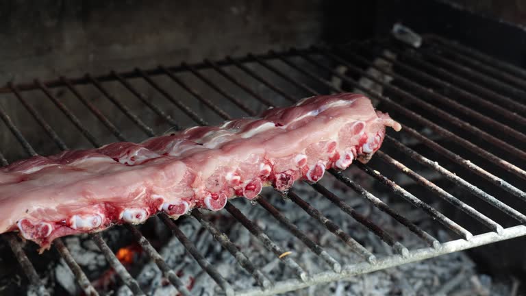 Close-up barbecue pork ribs.