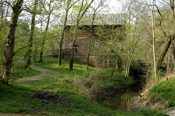 West Point Mill "West Point Mill along the Eno River in Durham, North Carolina" eno river stock pictures, royalty-free photos & images