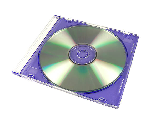 CD/DVD in cover A CD or DVD in a coloured plastic cover clear cd case stock pictures, royalty-free photos & images