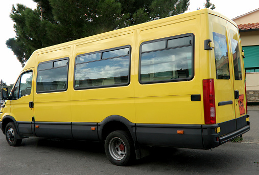 Brand new yellow Italian School Bus.