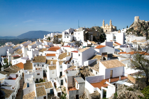 Olvera white Spanish village - typical Andalucian white village in Spain