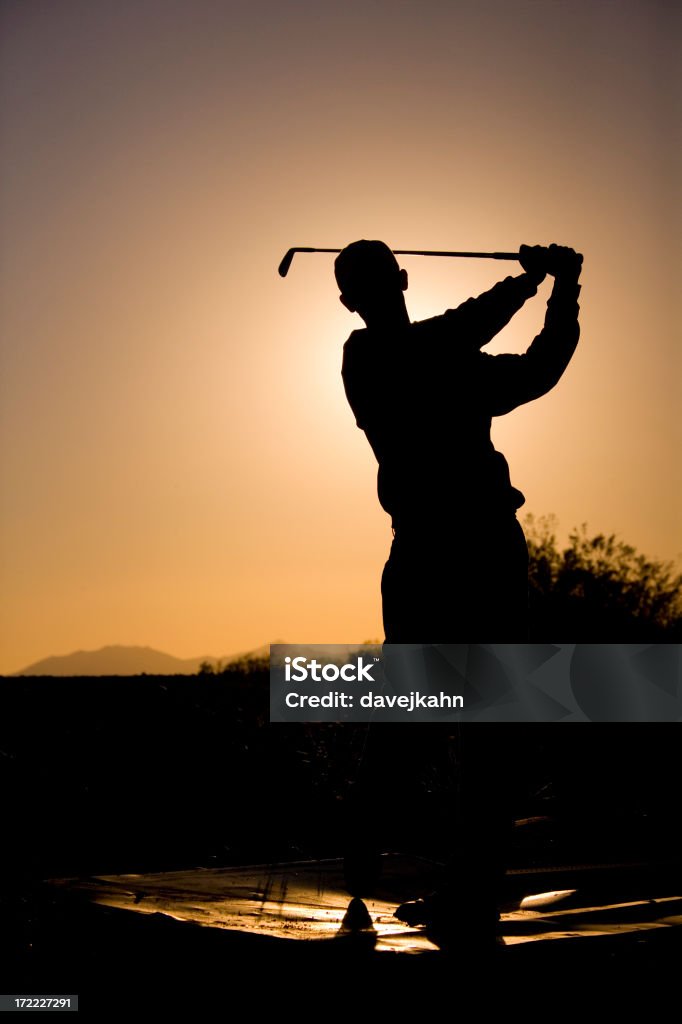 Silhueta de Golfista Pose - Royalty-free Alto-Contraste Foto de stock