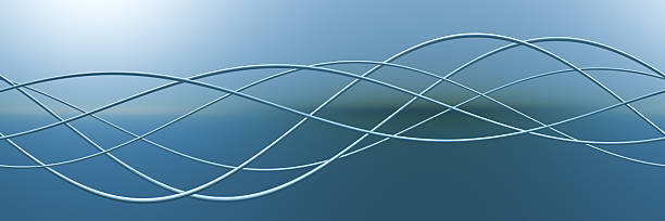 抽象的な正弦波 - sine wave abstract panoramic pattern ストックフォトと画像