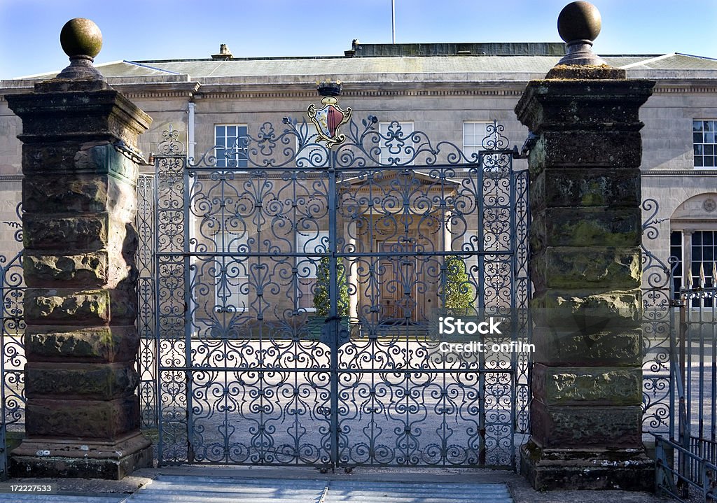 Mansion gates "The iron gates of the mansion at Tatton Park, Cheshire, UK." Gate Stock Photo