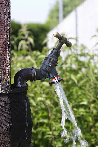 This metal tap supplied water for nearby garden allotments in Surrey, UK.