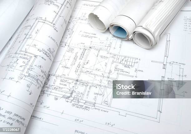 Blueprints B13 Stock Photo - Download Image Now - Blueprint, Construction Industry, DIY