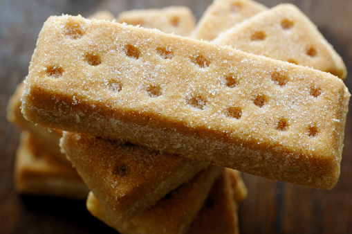 Stack of Shortbread biscuits from above