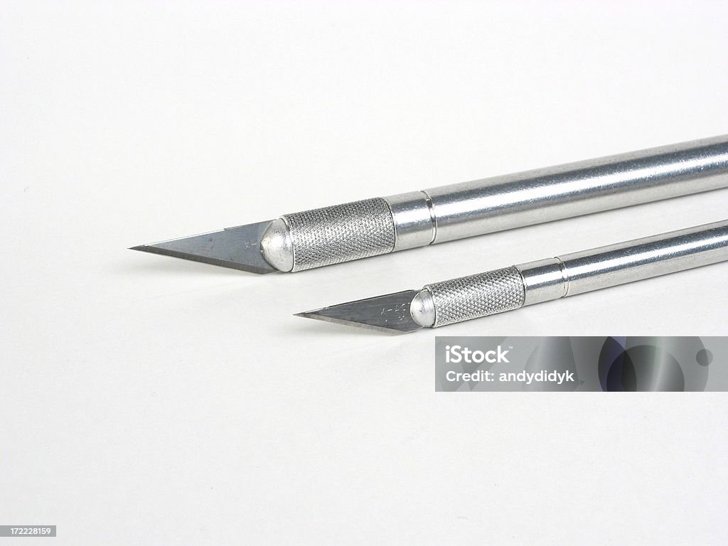 Closeup Of Exacto Knives White Background View 2 Stock Photo - Download  Image Now - Accuracy, Cut Out, Horizontal - iStock