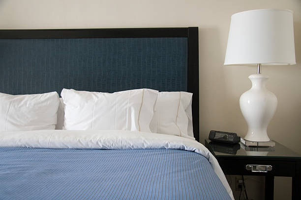 bed of modern hotel stock photo