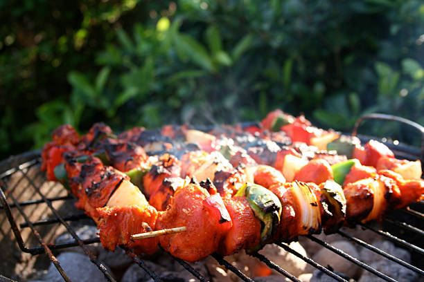 Sizzling Kebabs stock photo