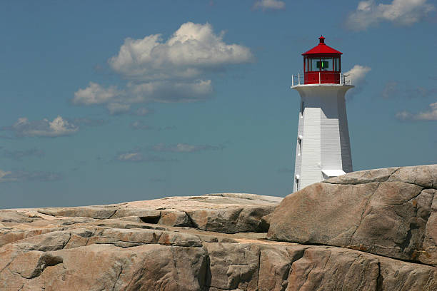 istock Lighthouse, rocks and sky - Peggy's Cove 172228728