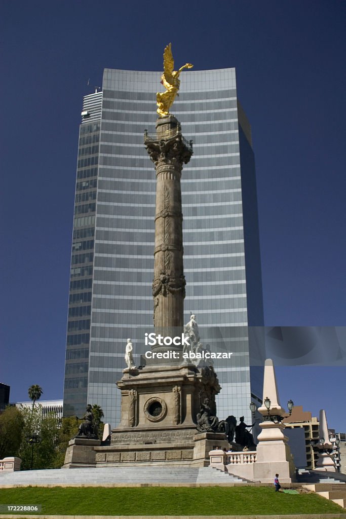 independence angel "a golden winged victory commonly called independence angel, a 1910 monument honoring mexico's independence" Angel Stock Photo