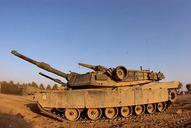 M1 Abrams Main Battle Tank staging area in Ramadi, Iraq.