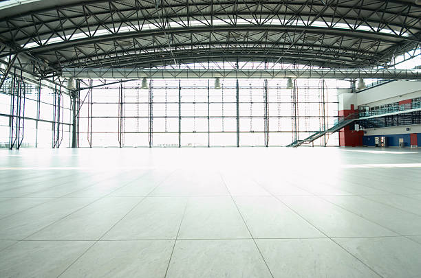 Great  Empty Hall Empty airport hall airplane hangar photos stock pictures, royalty-free photos & images