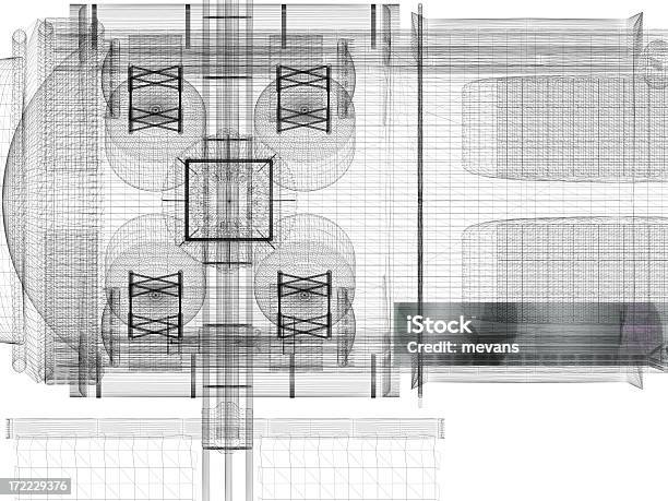 Desenho Técnico Genérico - Fotografias de stock e mais imagens de Componente Elétrico - Componente Elétrico, Modelo de estrutura de arame, Abstrato