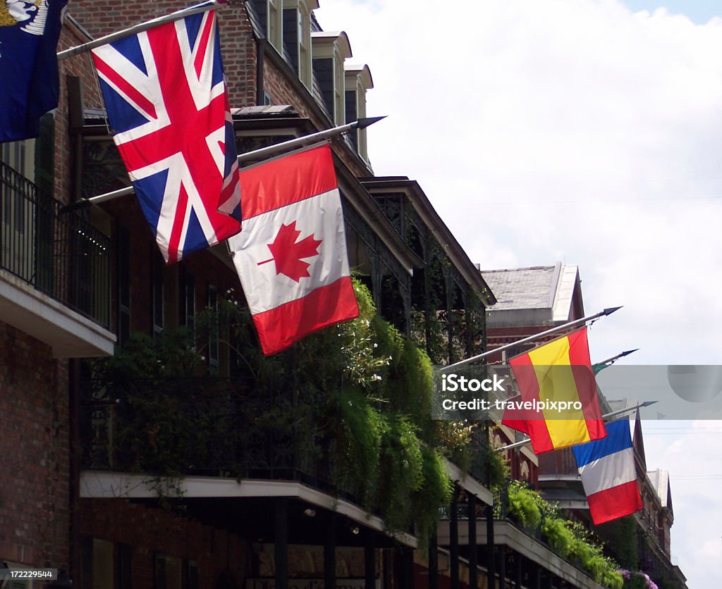 Orleans Citiscape with International Flags New Orleans cityscape with flags.Clickable series: New Orleans Stock Photo
