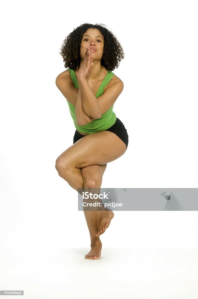 pose de ioga garudasana - Royalty-free 30-34 Anos Foto de stock