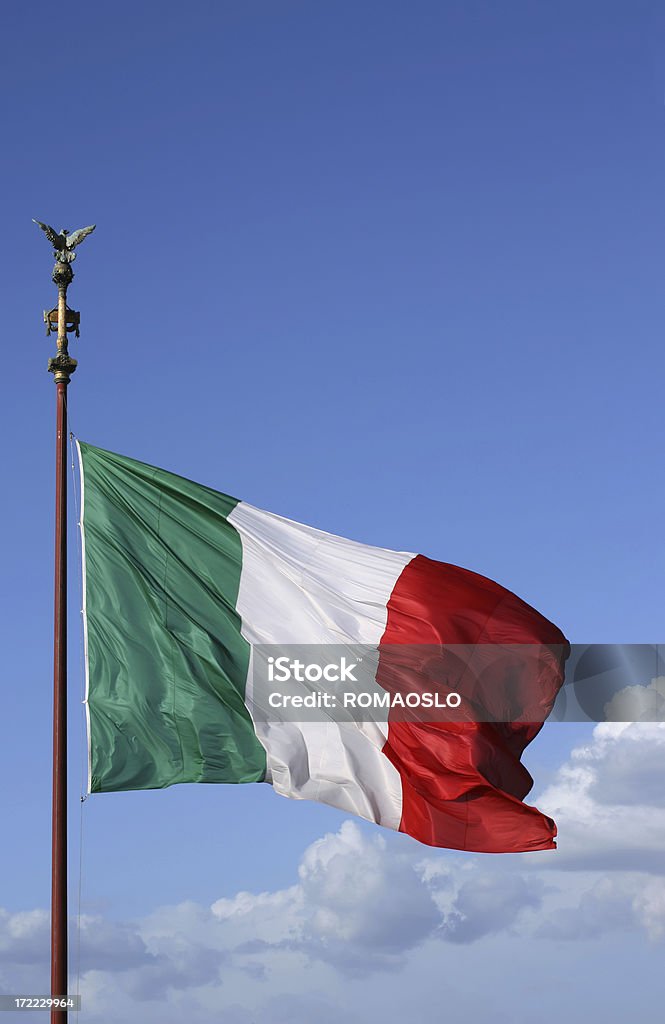 Italienische Flagge in Rom - Lizenzfrei Italienische Flagge Stock-Foto