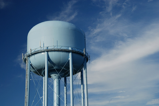 Blue water tower photo