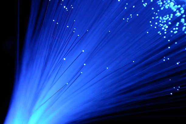 Blue Fiber Optics stock photo