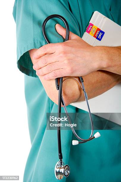 Charts Amp Stethoscope Stock Photo - Download Image Now - Adult, Adults Only, Arms Crossed