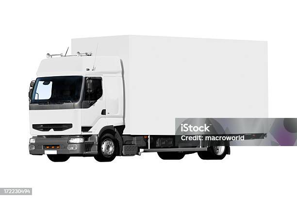 Camion Isolato - Fotografie stock e altre immagini di Affari - Affari, Affissione, Asfalto