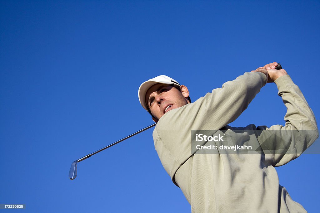 Golfspieler Konzentration - Lizenzfrei Blau Stock-Foto