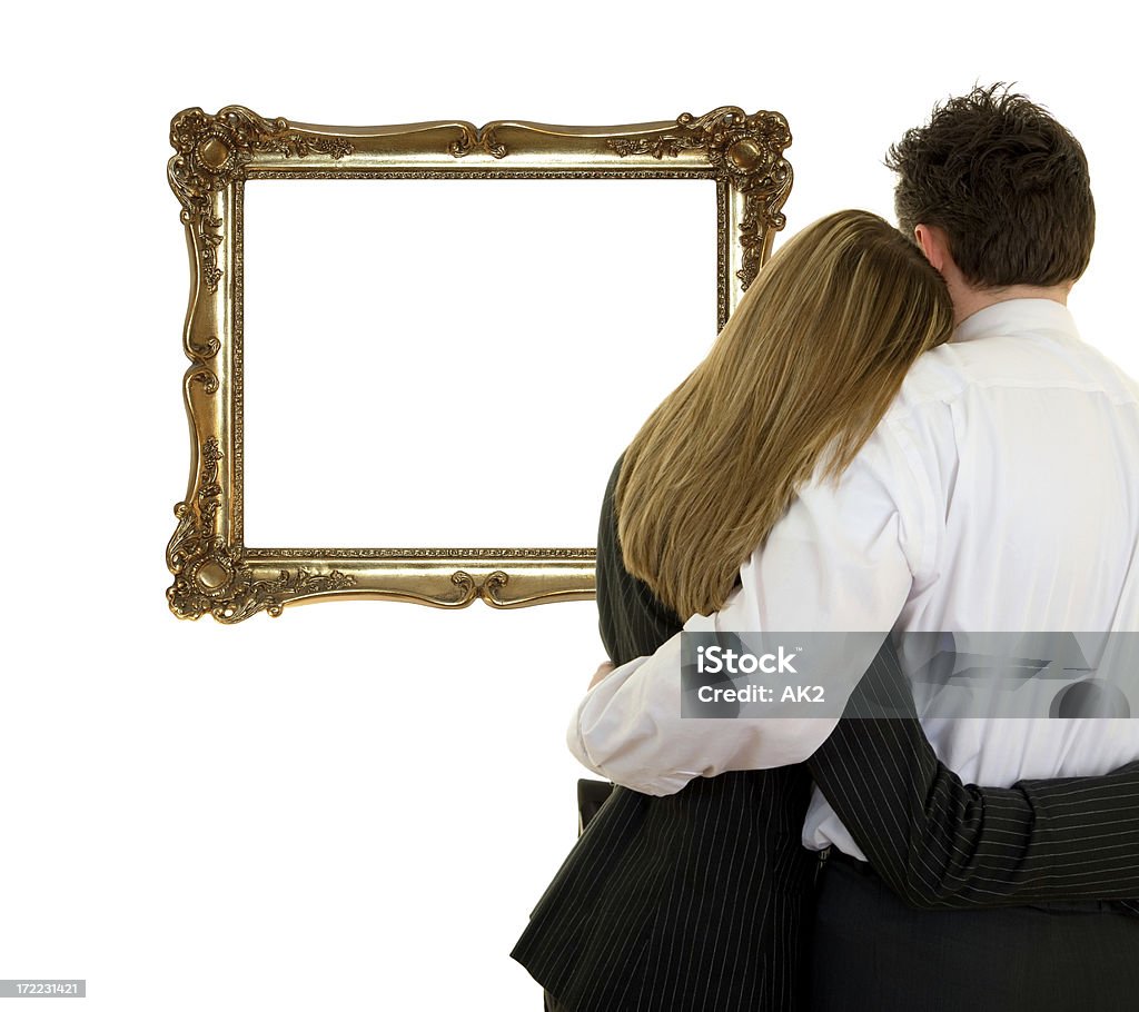 Casal a olhar para uma moldura - Royalty-free Casal Foto de stock