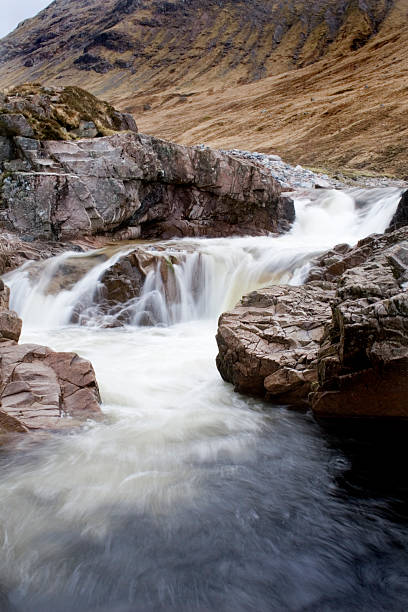 Waterfall, River Etive Scottish Highlands etive river photos stock pictures, royalty-free photos & images