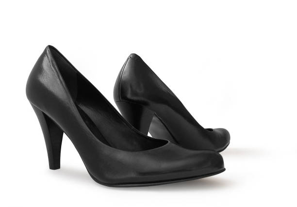 istock Black leather high heels pumps 172231623