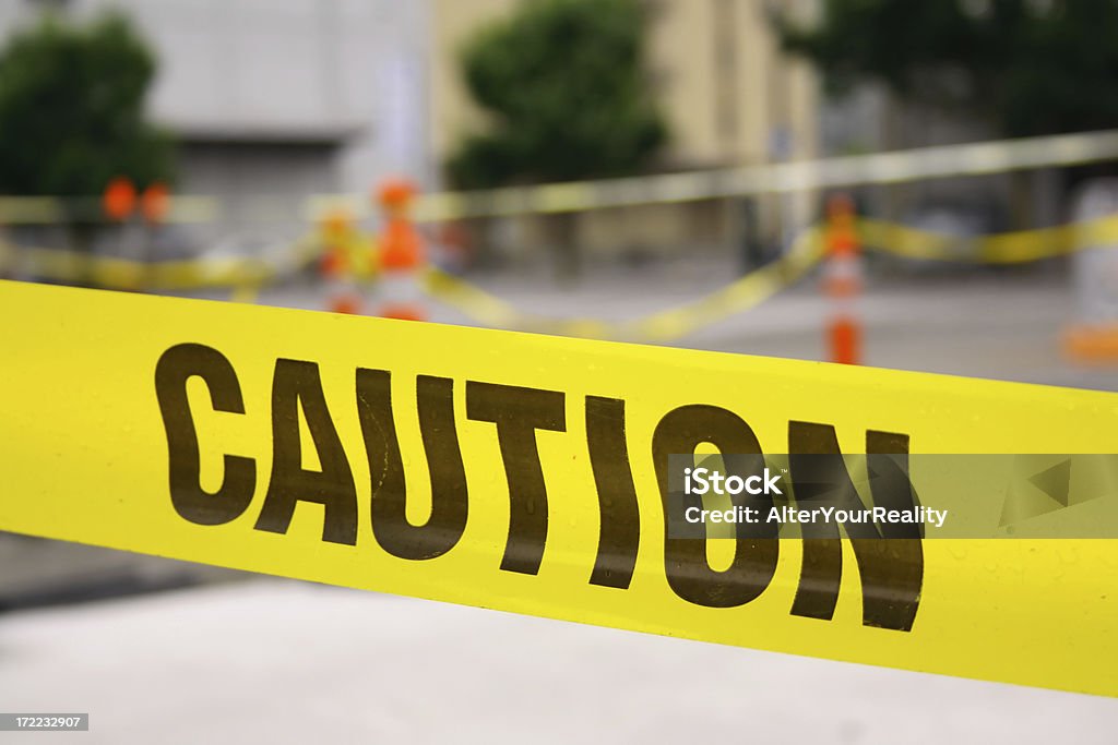 Caution construction site Barricade Tape Stock Photo