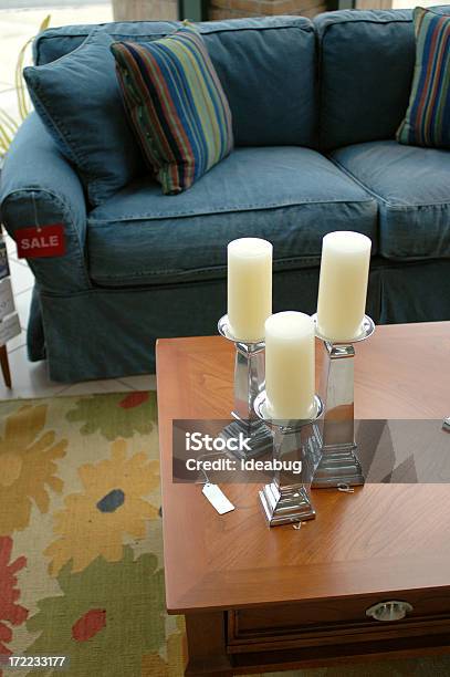 Home Furnishings Stock Photo - Download Image Now - Blue, Candle, Coffee Table