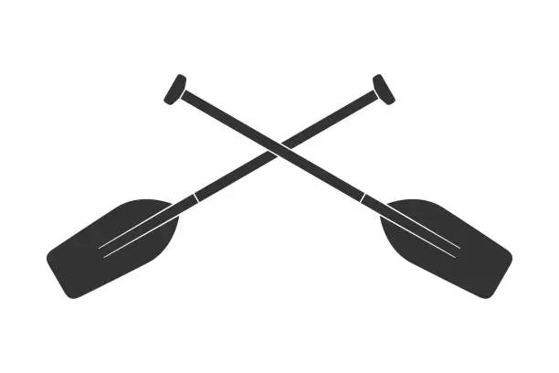 Vector illustration of Two oars