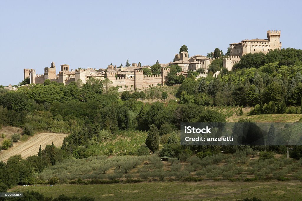 Gradara River Medieval Castle of Gradara, Marches, Italy Gradara Stock Photo