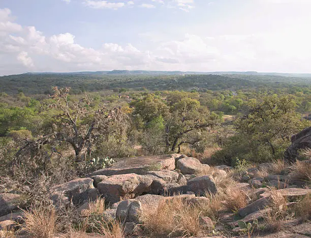 Vista of Texas hill country from Enchanted Rock State Park